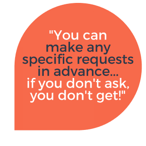 Speech Quote: You can make any specific requests in advance from service extras to drivers