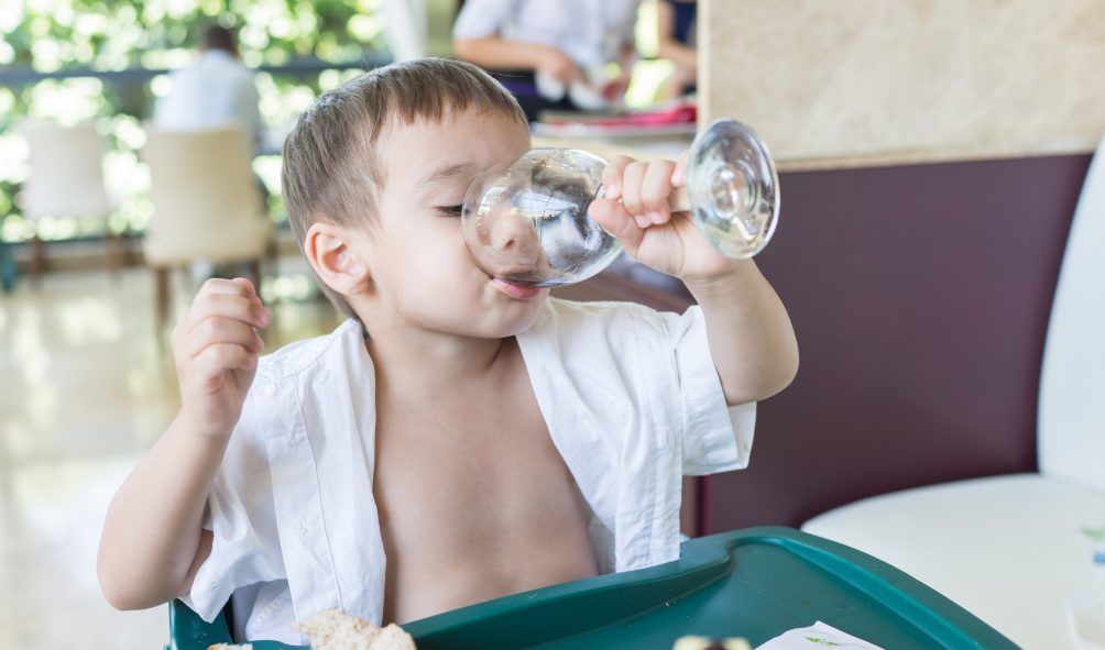 Luton Airport Children's Facilities - kid at a restaurant